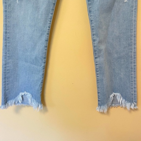 Jonathan Simkhai Standard River High Rise Fray Hem Jeans 31 12 Straight Light - Picture 10 of 10